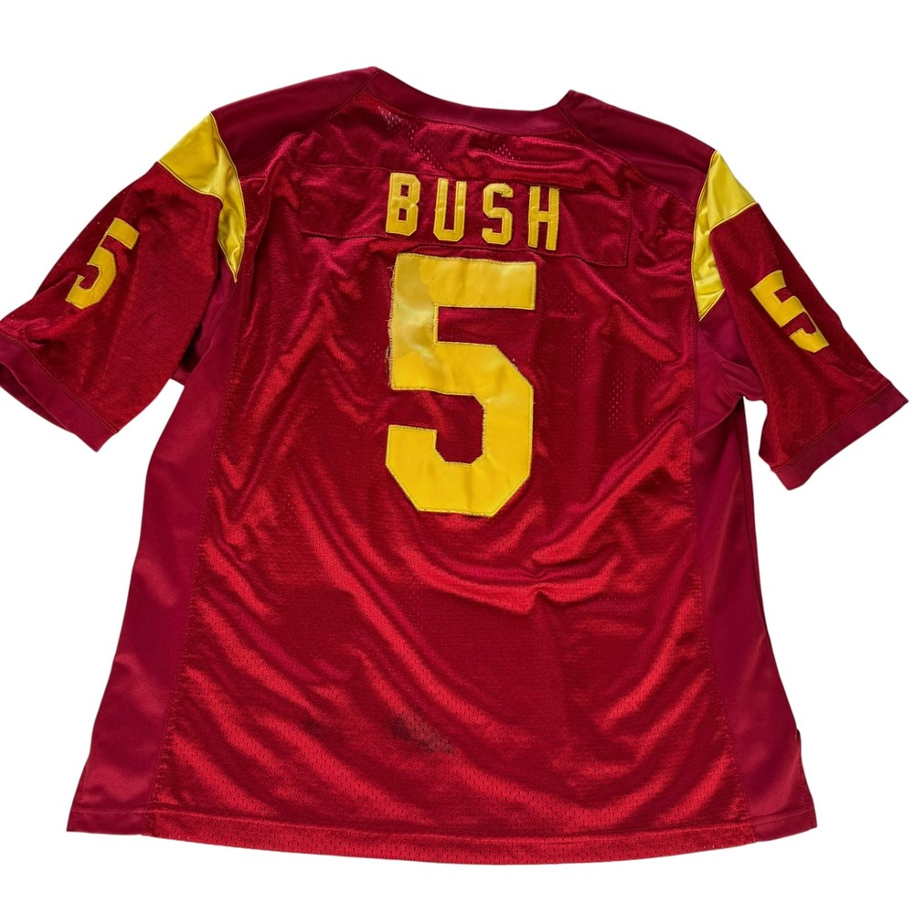 Nike USC Trojans Reggie Bush 5 Football Jersey Red Gold Mens 52 XL Authentic